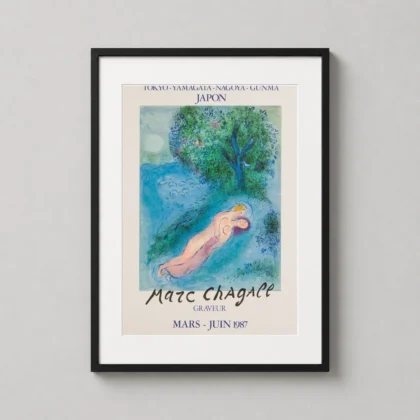 Marc Chagall – Art Exhibition – Les Amoureux Devant l'Arbre wall print with curated artistic presence by MerchFuse
