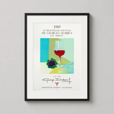 Le Beaujolais Nouveau Georges Duboeuf – Vintage Wine – Roger Muhl 1985 vintage poster by MerchFuse