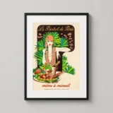Le Bistrot de Paris, Vintage Art Poster, 70s Glamour Retro