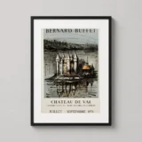 Bernard Buffet Château de Val, Vintage Art Poster, 1976 Lithograph