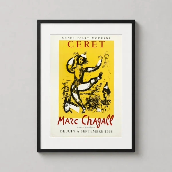 Marc Chagall Le Cirque, Modern Art Exhibition Poster, Ceret 1968 Vintage