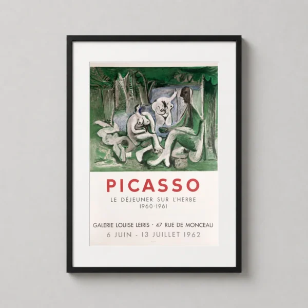 Picasso Le Déjeuner Sur L'Herbe, Modern Art Vintage 1962 Exhibition Poster