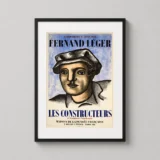 Fernand Léger Les Constructeurs, Exhibition Poster, Vintage Portrait Print