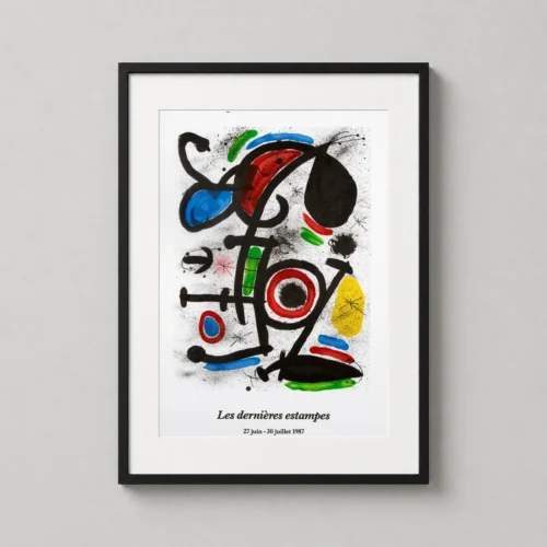 Joan Miró Abstract Art Poster, Les Dernières Estampes 1987