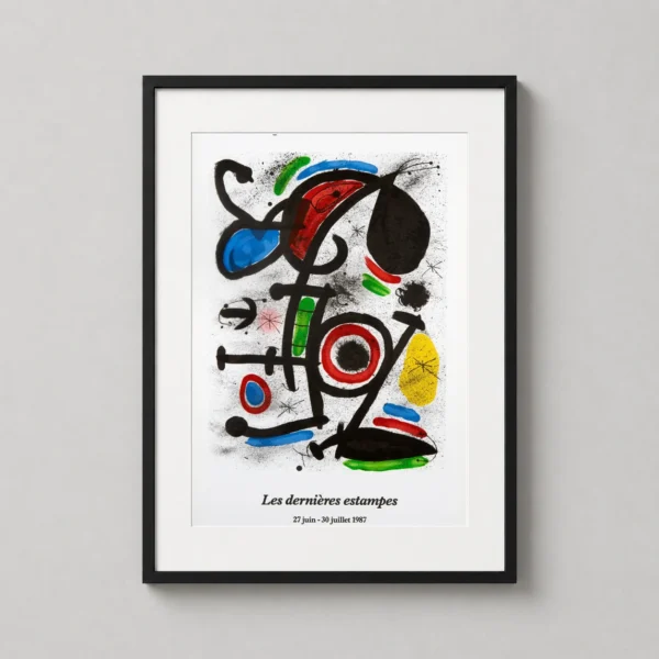 Joan Miró Abstract Art Poster, Les Dernières Estampes 1987