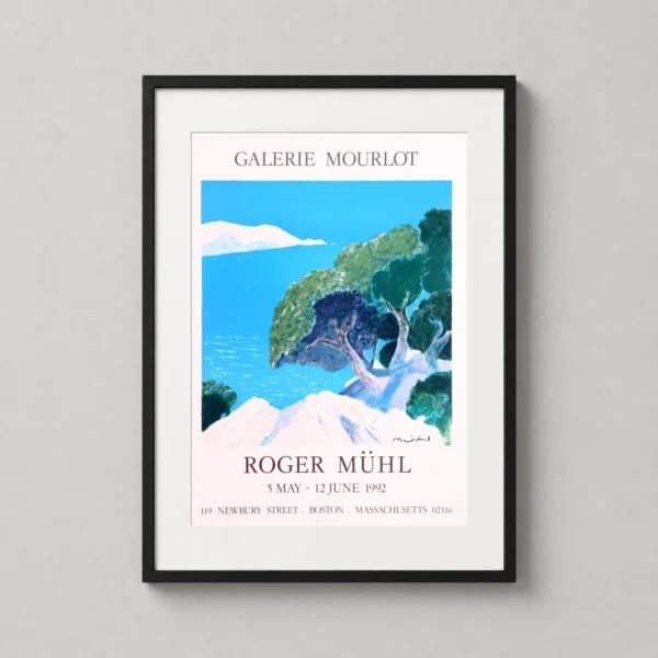 Roger Mühl, Exhibition Art Poster, Vibrant Mediterranean Seascape