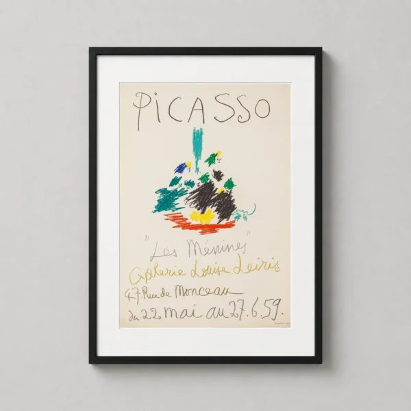 Pablo Picasso Les Ménines, Art Exhibition Abstract Poster, Abstract Crayon