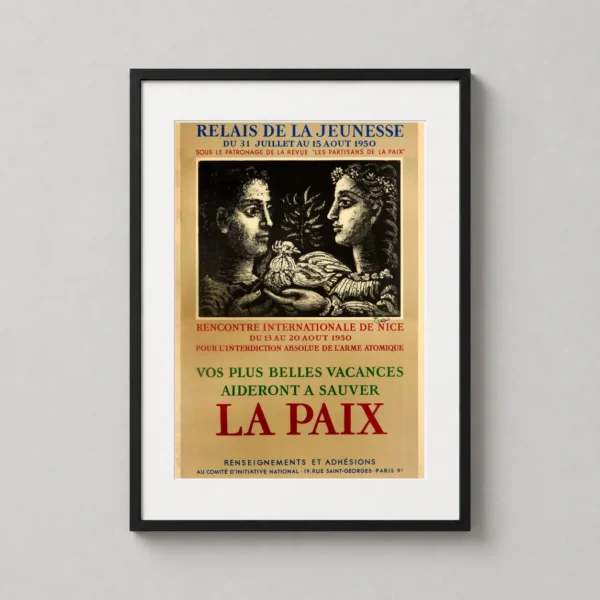Picasso's Les Partisans de la Paix, Art Vintage Peace Dove Poster