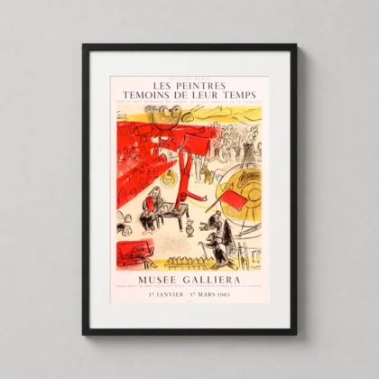 Marc Chagall 1963 Exhibition – Surrealist Les Peintres surrealist art print by MerchFuse