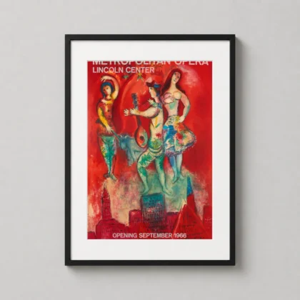Marc Chagall Carmen – Metropolitan Opera Art – Iconic Red Surreal art print for gallery wall display by MerchFuse