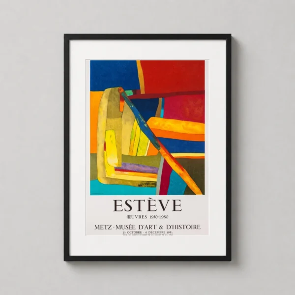Maurice Estève Abstract Art Poster, 1981 Museum Exhibition Art Print