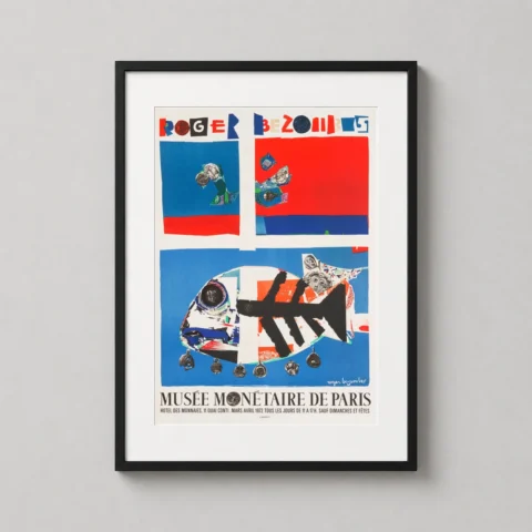 MerchFuse Roger Bezombes – Vintage Art – Musée Monétaire de Paris 1972 Design travel poster with vintage character