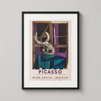 Picasso Musée Cantini Bull Skull Cubist Art Exhibition Poster