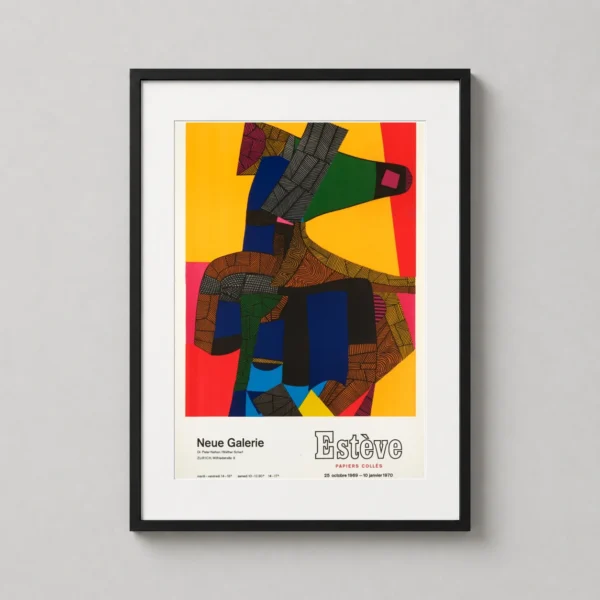 Maurice Estève Neue Galerie 1970 Abstract Exhibition Art Print