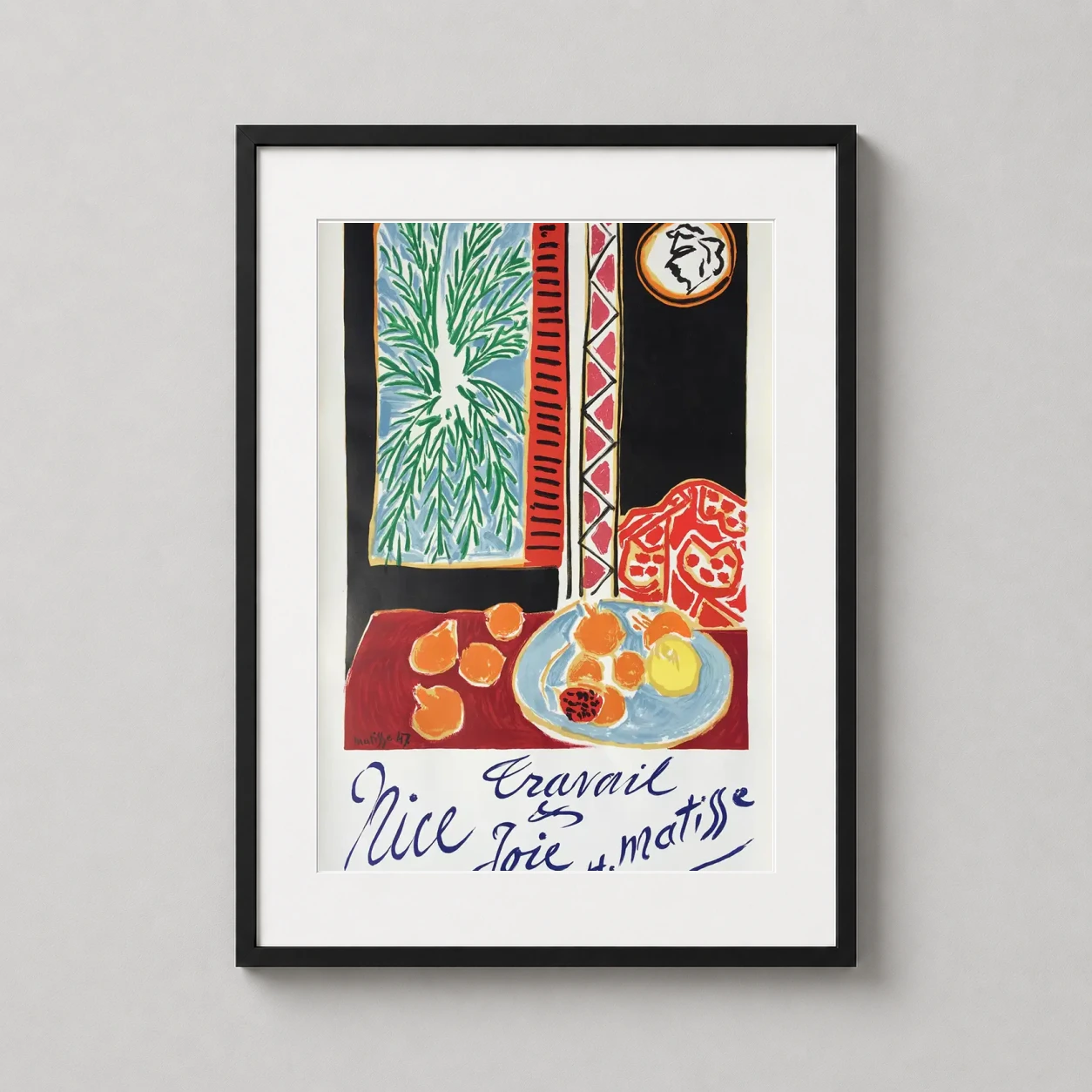 Henri Matisse Nice Travail — vibrant Henri Matisse exhibition print featuring a still life of