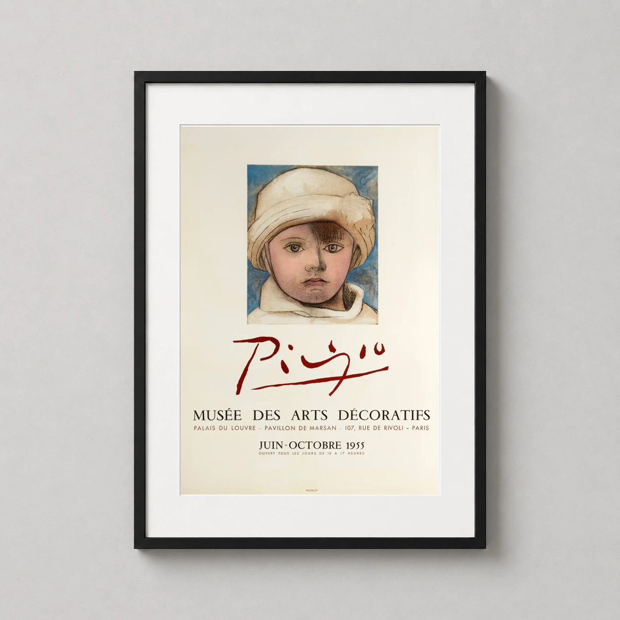 Pablo Picasso Portrait de — vintage-inspired 1955 exhibition art print featuring Pablo Picasso's