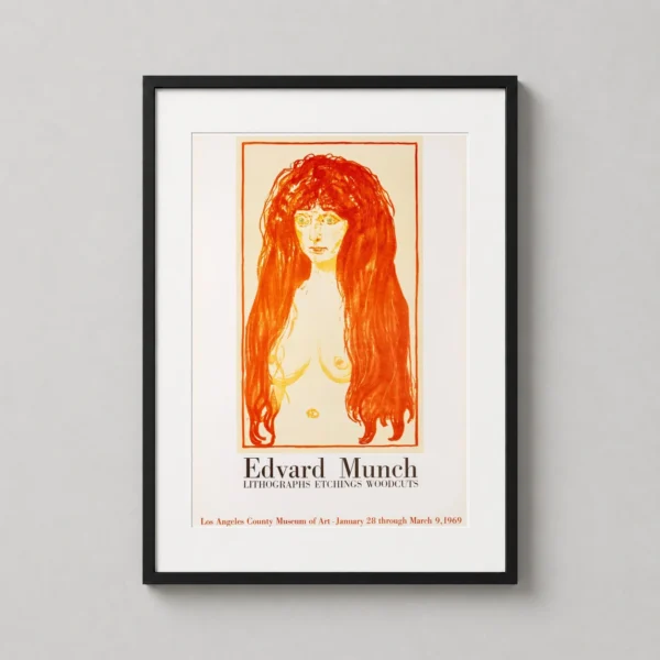 Edvard Munch LACMA 1969 The Sin Retrospective Exhibition Art Print