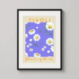 Tivoli Daisy Pattern Botanical Wall Art, Vibrant Purple Floral Print