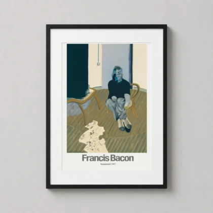 Francis Bacon | Art Poster | Autoportrait 1977 Distorted Figure Print framed wall art mockup