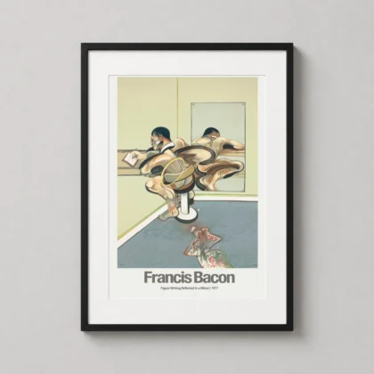 Francis Bacon | Art Poster | Figure Writing Reflected in a Mirror Print framed wall art mockup