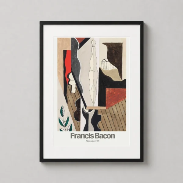Francis Bacon, Abstract Art Poster, Abstract Cubist WaterColor 1929