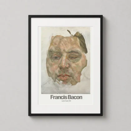 Francis Bacon Portrait by Lucian Freud | Art Poster | Post-War Painting Print framed wall art mockup