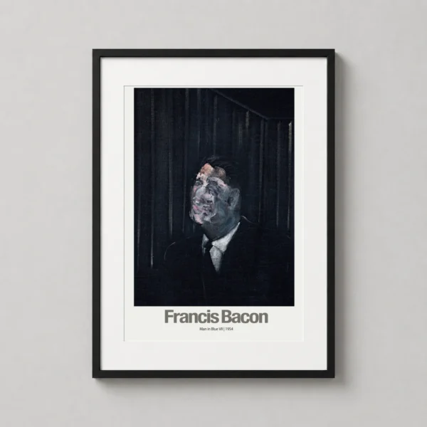 Francis Bacon, Art Poster, Man in Blue VII Abstract Portrait Print