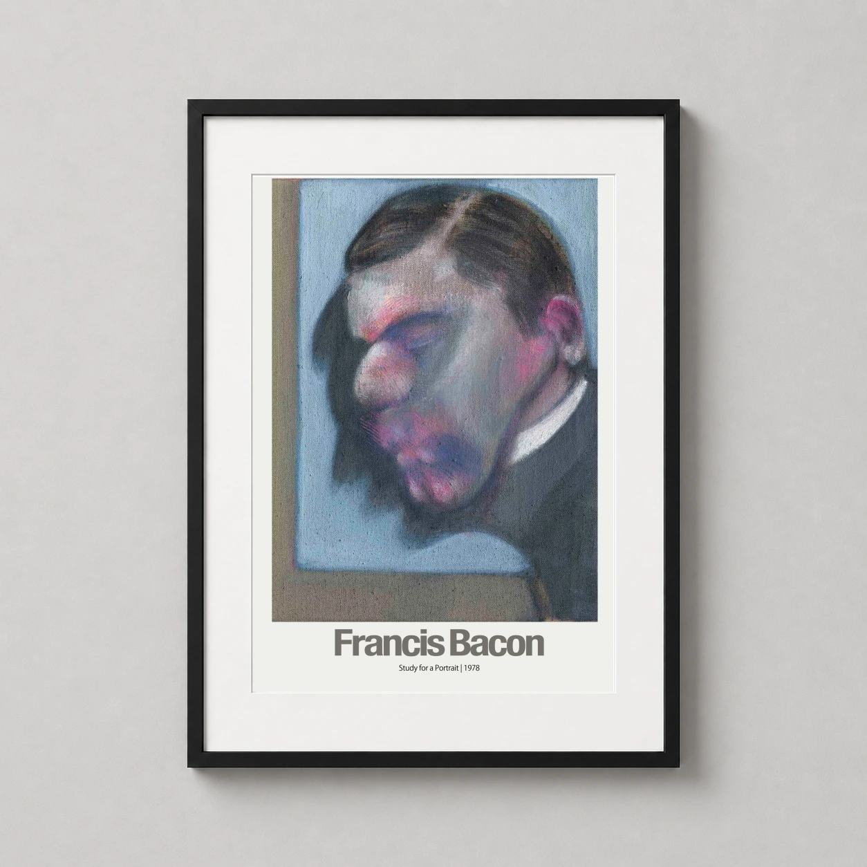 Francis Bacon Study Portrait — this expressionist portrait features a distorted male head in profile