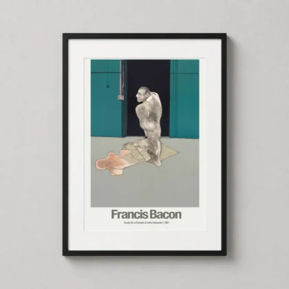 Francis Bacon Study for John Edwards | Art Poster | Modern Expressionist Figure framed wall art mockup