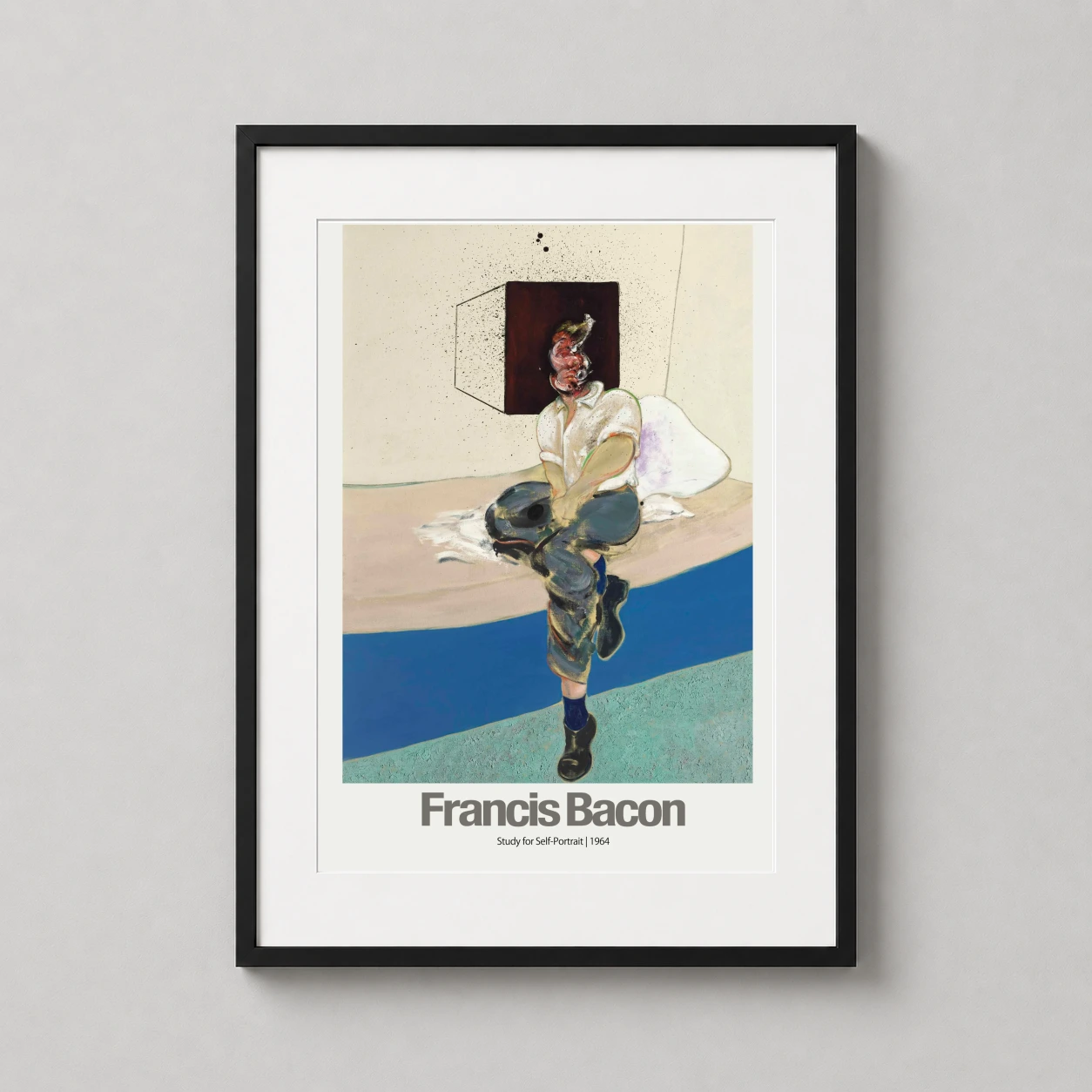 Francis Bacon Study Self-portrait — this expressionist print features Francis Bacon's 1964 self-portrait