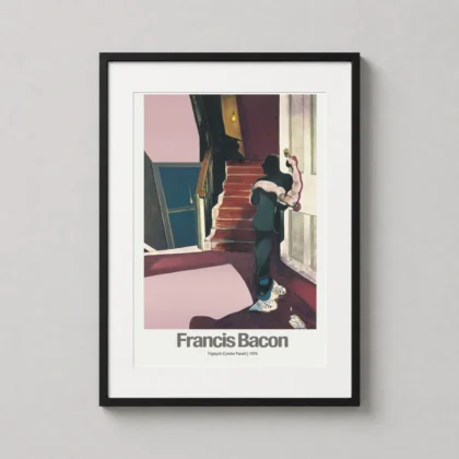Francis Bacon | Abstract Art Poster | Figure on Stairs (Triptych 1976) framed wall art mockup