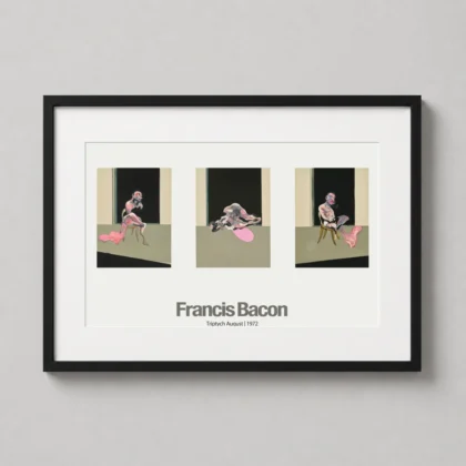 Francis Bacon Triptych August — haunting three-panel expressionist art print featuring distorted