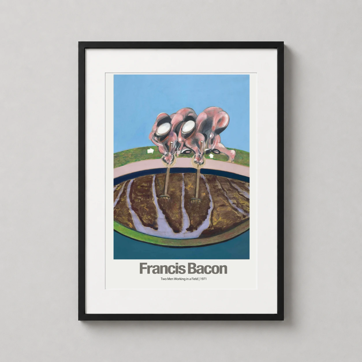 Francis Bacon Two Men — abstract expressionist study by Francis Bacon featuring two distorted