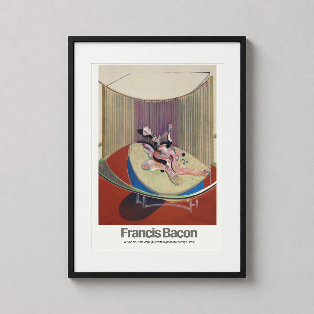 Francis Bacon Lying Figure — visceral expressionist art print featuring a distorted human form atop