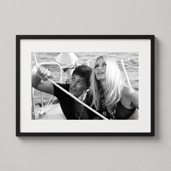Brigitte Bardot and Alain Delon Vintage Sailing Photography Print