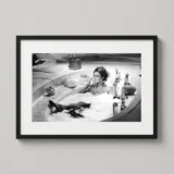 Brigitte Bardot Bathtub Black and White Photography Print