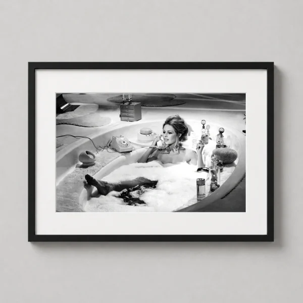 Brigitte Bardot Bathtub Black and White Photography Print