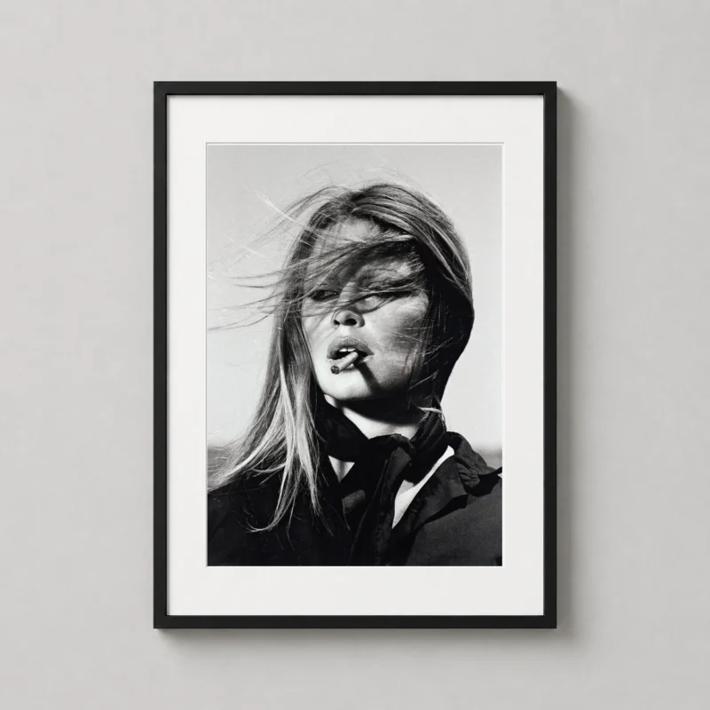 Brigitte Bardot Wind-Swept Portrait, Vintage Photography Print