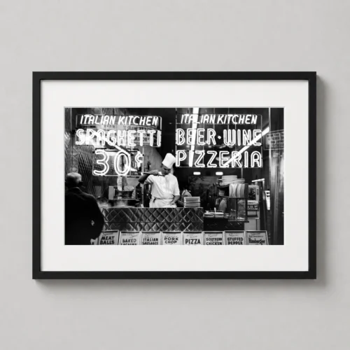 Chef Cooking Spaghetti New York City Italian Kitchen Photography Print