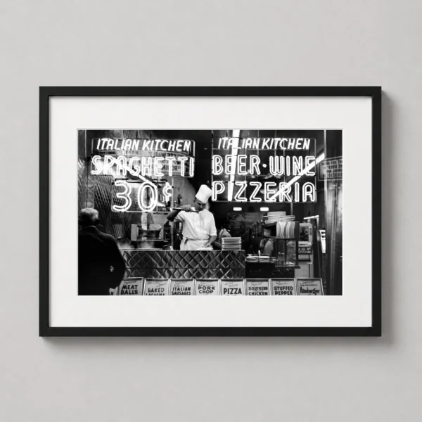 Chef Cooking Spaghetti New York City Italian Kitchen Photography Print