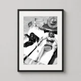 Chimpanzee and Woman Sunbathing Vintage Photography Print