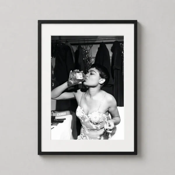 Eartha Kitt Drinking Honey Backstage Vintage Photography Print