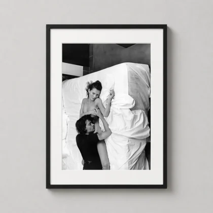 Kate Moss and Johnny Depp Black and White Portrait Photography Print