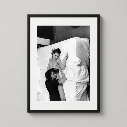 Kate Moss and Johnny Depp Black and White Portrait Photography Print
