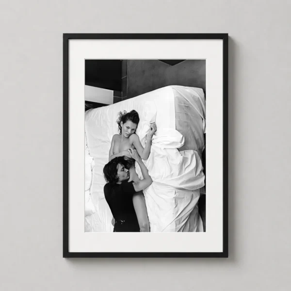 Kate Moss and Johnny Depp Black and White Portrait Photography Print