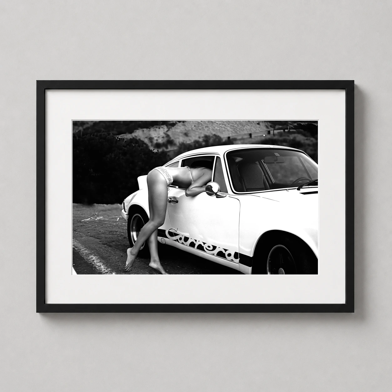 Porsche Carrera — cinematic black and white photograph of a classic Porsche Carrera