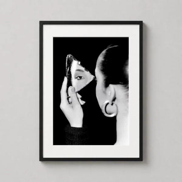 Sade Adu Shard Mirror Portrait Black and White Photography Print