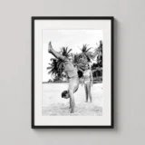 Sean Connery James Bond Beach Handstand Photography Print