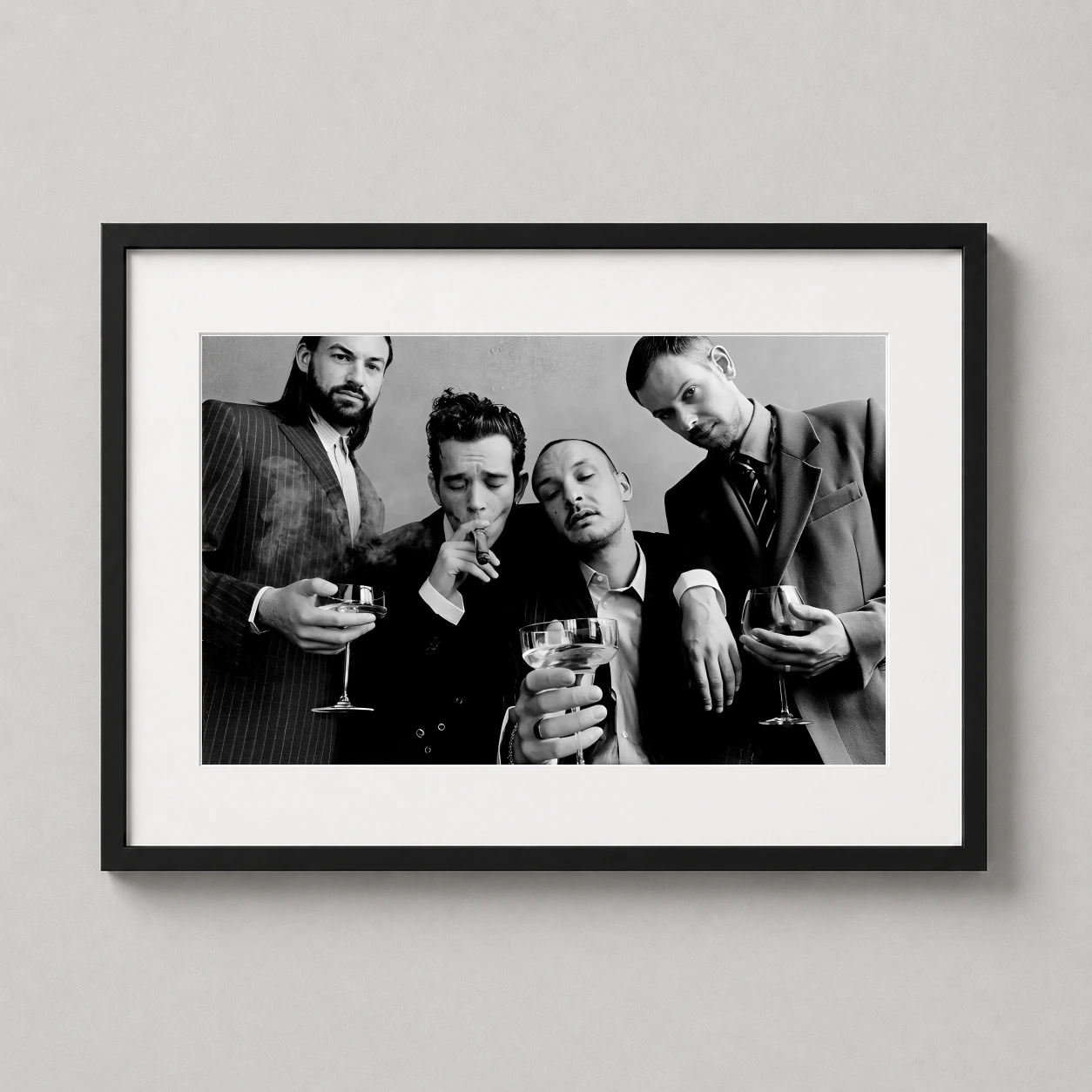 Matty Healy — sophisticated black and white photography print featuring The 1975 band