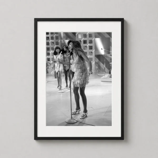 Tina Turner Vintage Performance Black and White Wall Photography Print